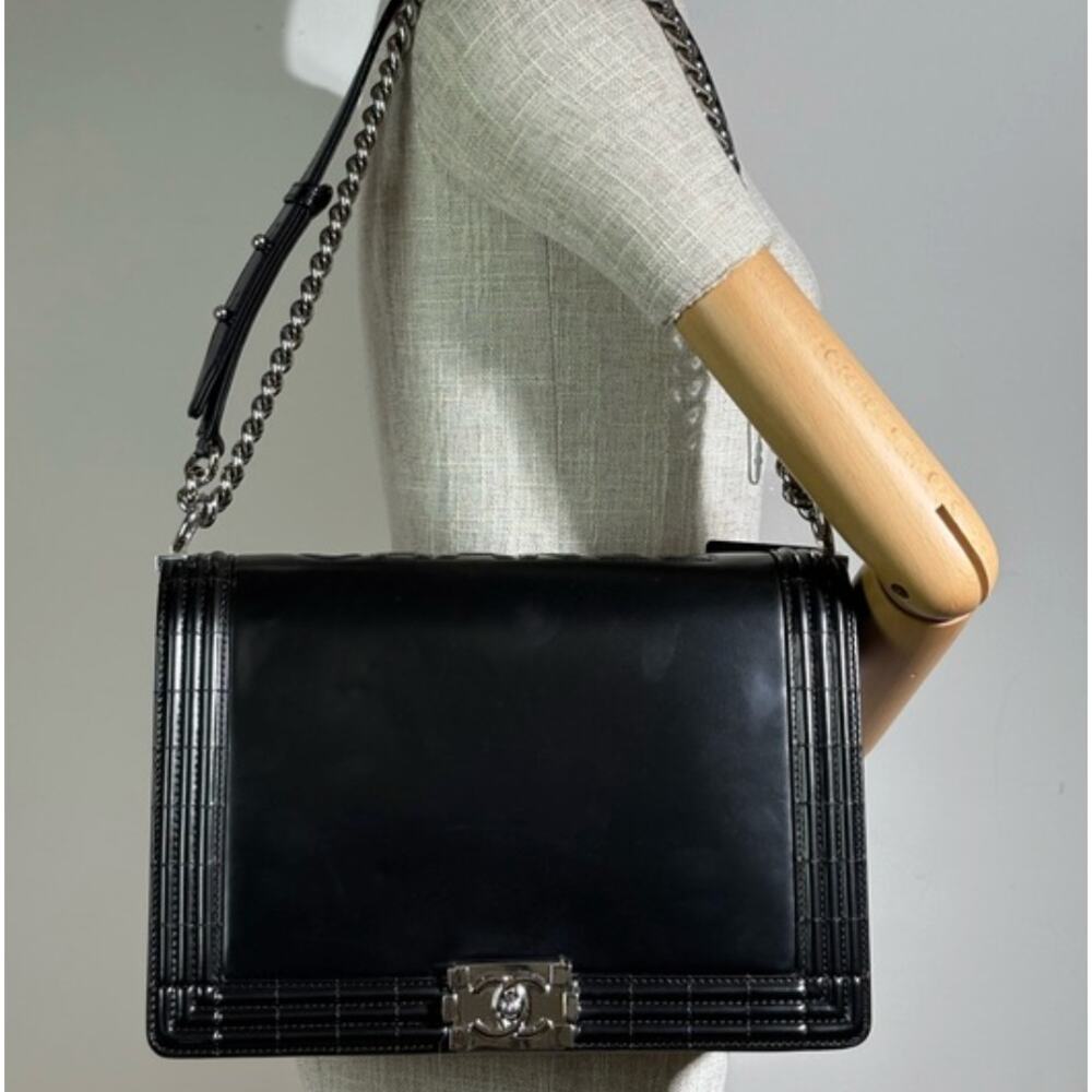 Chanel Patent Leather Raverso Xtra Large Boy Bag Pristine